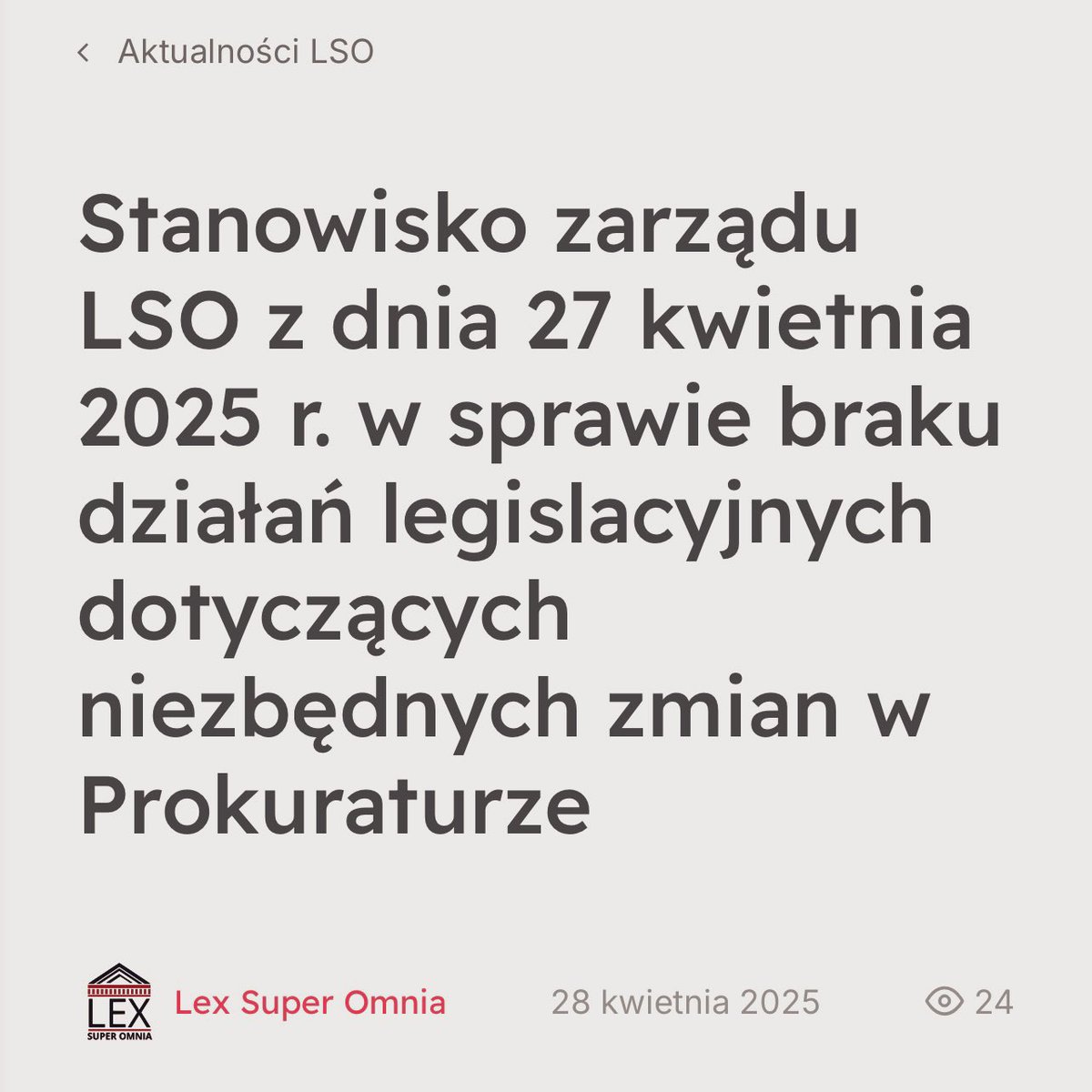 “Osoby, które świadomie korzystały z bezprawnych nominacji, legitymizowały bezprawie lub uczestniczyły w systemowym niszczeniu zasad niezależności Prokuratury, nie powinny powrócić do służby publicznej. Ich obecność w szeregach Prokuratury oznaczałaby nieakceptowalną sytuację