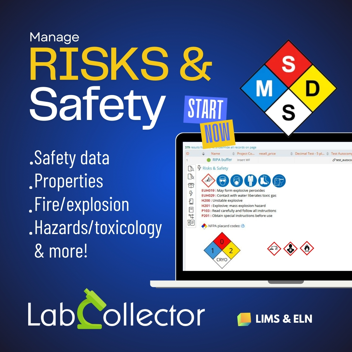 ⚠️ Safety first, always!
labcollector.com/solutions/appl…
Track safety data, properties, hazards, and more! All in one place. Whether it's fire/explosion risks, toxicology, or simple safety precautions, LabCollector LIMS has you covered! 💻🔥
Start managing risks the smart way, right now!