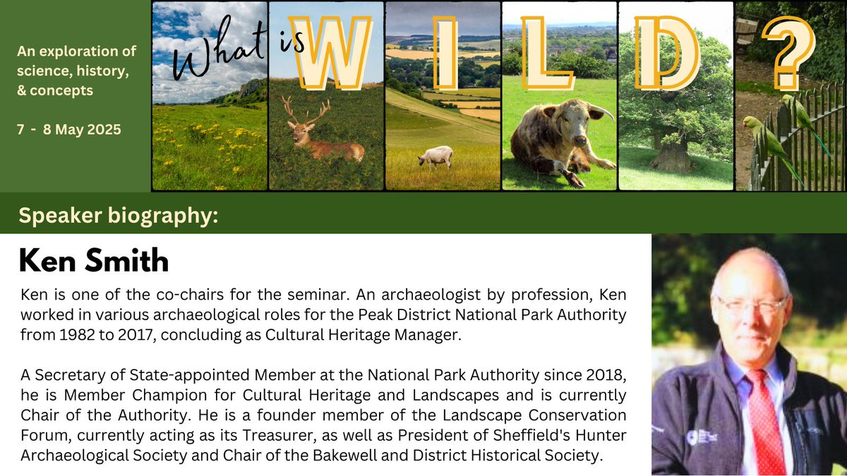 🌿 Excited to announce that Ken Smith will co-chair What is Wild? 7/8 May, Lees Hall Golf Club, Sheffield!

Ken brings expertise in landscape history, archaeology &amp; conservation.

📌 Info &amp; booking: ukeconet.org/what-is-wild.h…

#Rewilding #Conservation #Archaeology   #SheffieldEvents