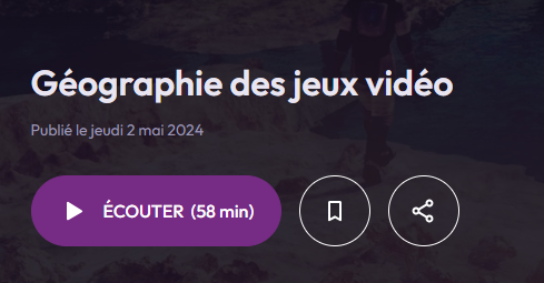 [#DimanchePodcast] 📻Ce podcast de <a href="/franceculture/">France Culture</a> offre une mise au point scientifique sur les rapports entre géographie et jeu vidéo
👉radiofrance.fr/franceculture/…