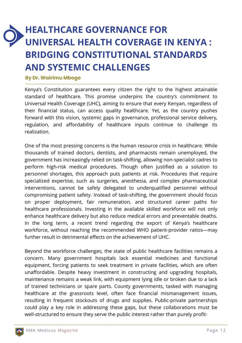 Kenya Medical Association (@kenyamedics_kma) on Twitter photo Explore how Kenyaâs constitutional vision for health can be matched with real-world solutions to overcome systemic hurdles. A must-read for everyone passionate about shaping a stronger healthcare system!
đ Dive into the full edition here: kma.co.ke/resources/kma-âŠ
<a href="/andrewsuleh/">Dr Andrew Suleh MD</a> Explore how Kenyaâs constitutional vision for health can be matched with real-world solutions to overcome systemic hurdles. A must-read for everyone passionate about shaping a stronger healthcare system!
đ Dive into the full edition here: kma.co.ke/resources/kma-âŠ
<a href="/andrewsuleh/">Dr Andrew Suleh MD</a>