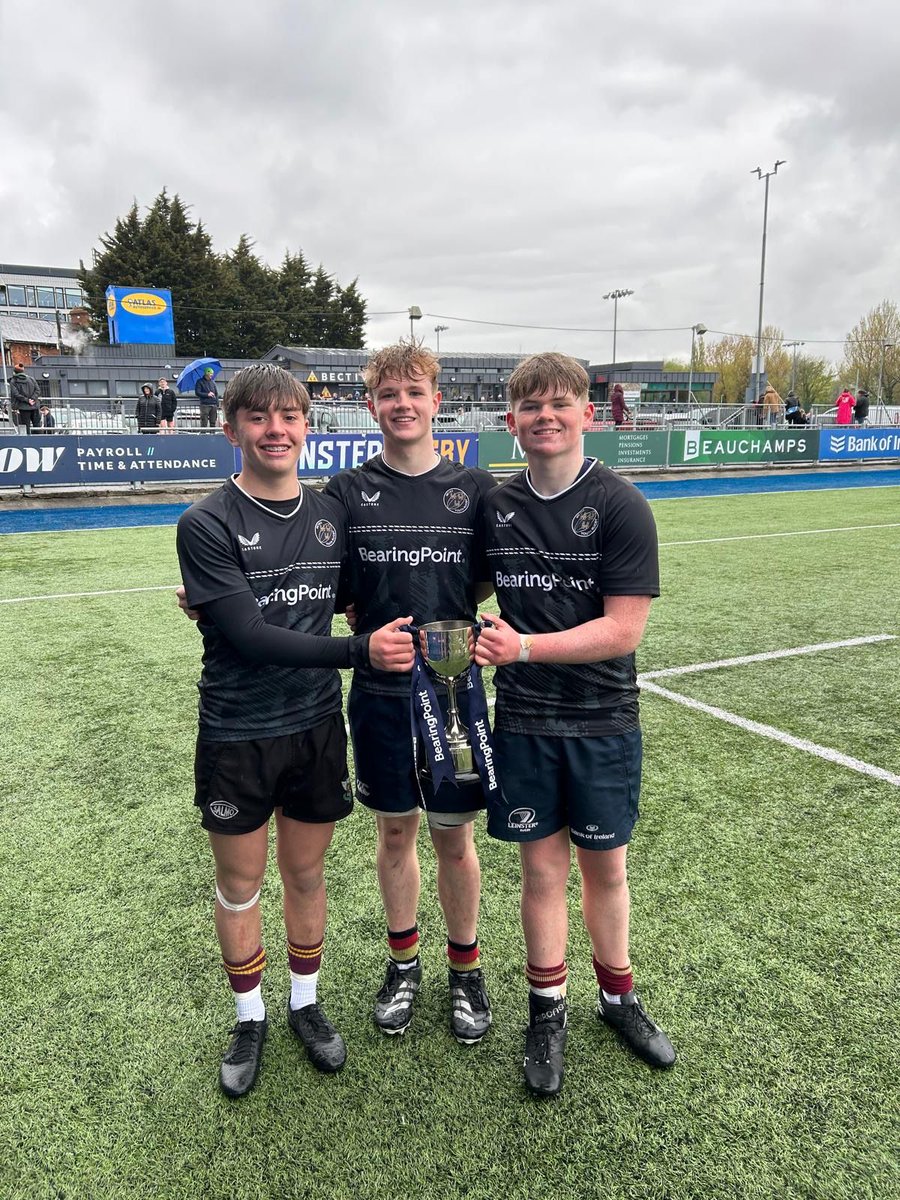 Well done to third years Zach Saunders, Conor O'Toole and Shane Fox, and Leinster Metro who won the Bearing Point Shane Horgan Cup after a tight final day. They beat both North Midlands and South East to take the cup. This is after a season of hard work in school, club and metro.