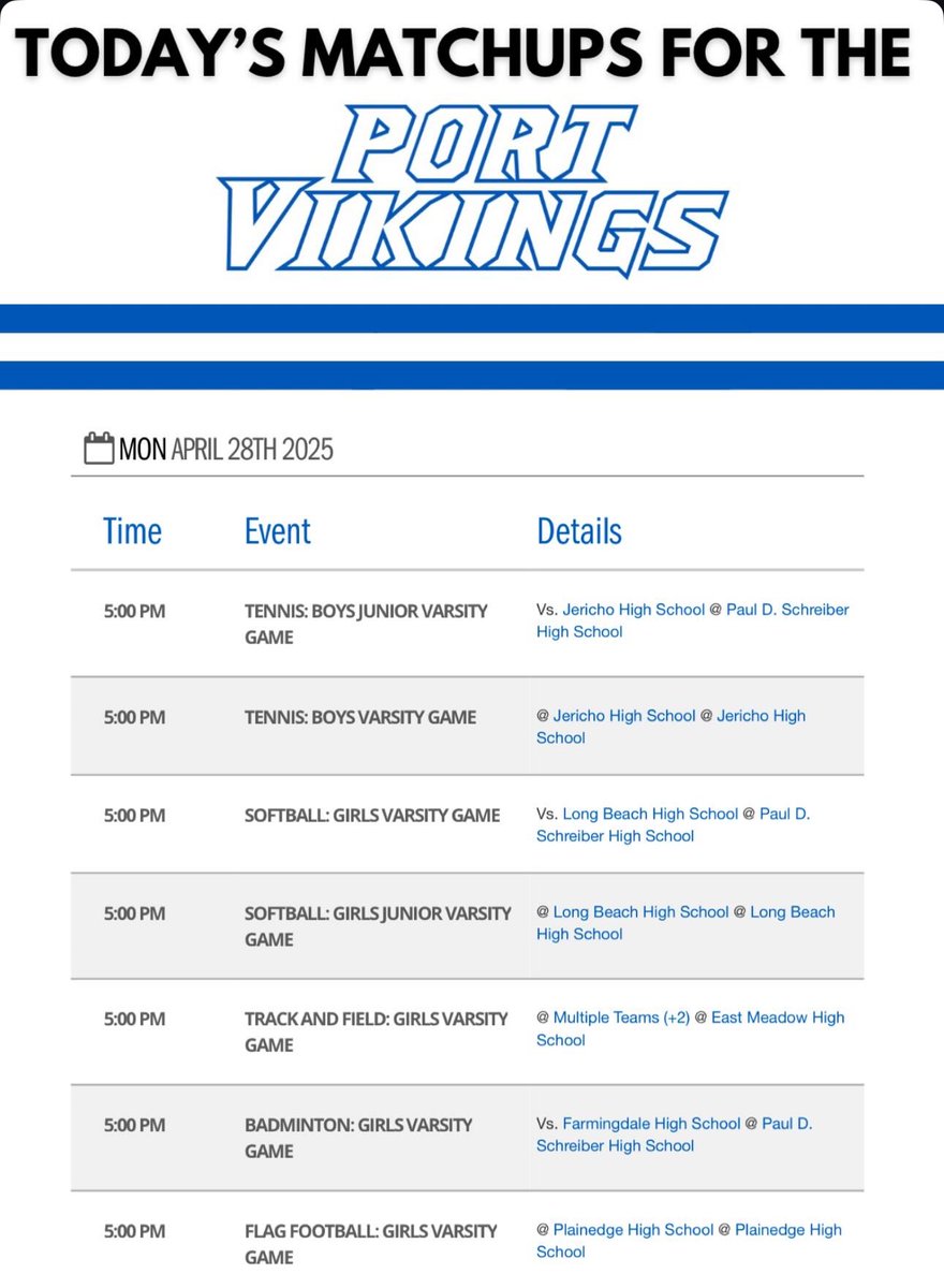 Port Washington Athletics (@portwashad) on Twitter photo 