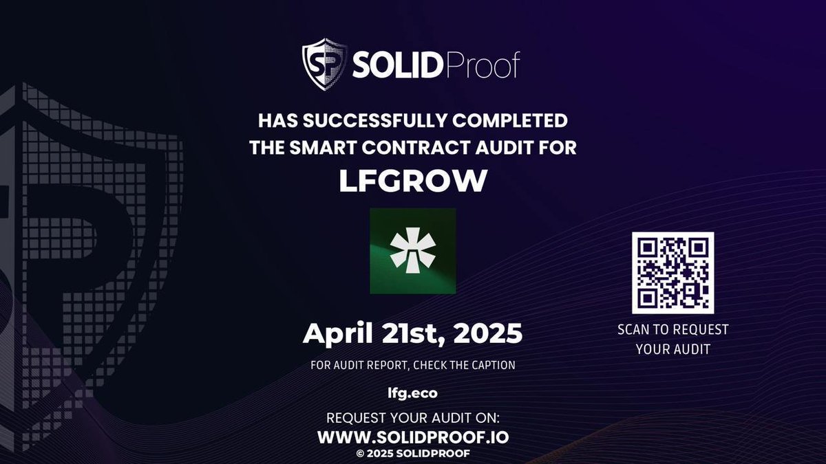 Let's F*cking Grow (*️⃣,*️⃣) (@lfgdoteco) on Twitter photo The time is here.
Our KYC and audit with <a href="/SolidProof_io/">SolidProof.io Official</a> are officially complete with flying colors.
This is a huge building block for our mass adoption mission, and an extremely necessary preparation for the release of the Memecoin Yield Platform.
Consistently building the The time is here.
Our KYC and audit with <a href="/SolidProof_io/">SolidProof.io Official</a> are officially complete with flying colors.
This is a huge building block for our mass adoption mission, and an extremely necessary preparation for the release of the Memecoin Yield Platform.
Consistently building the