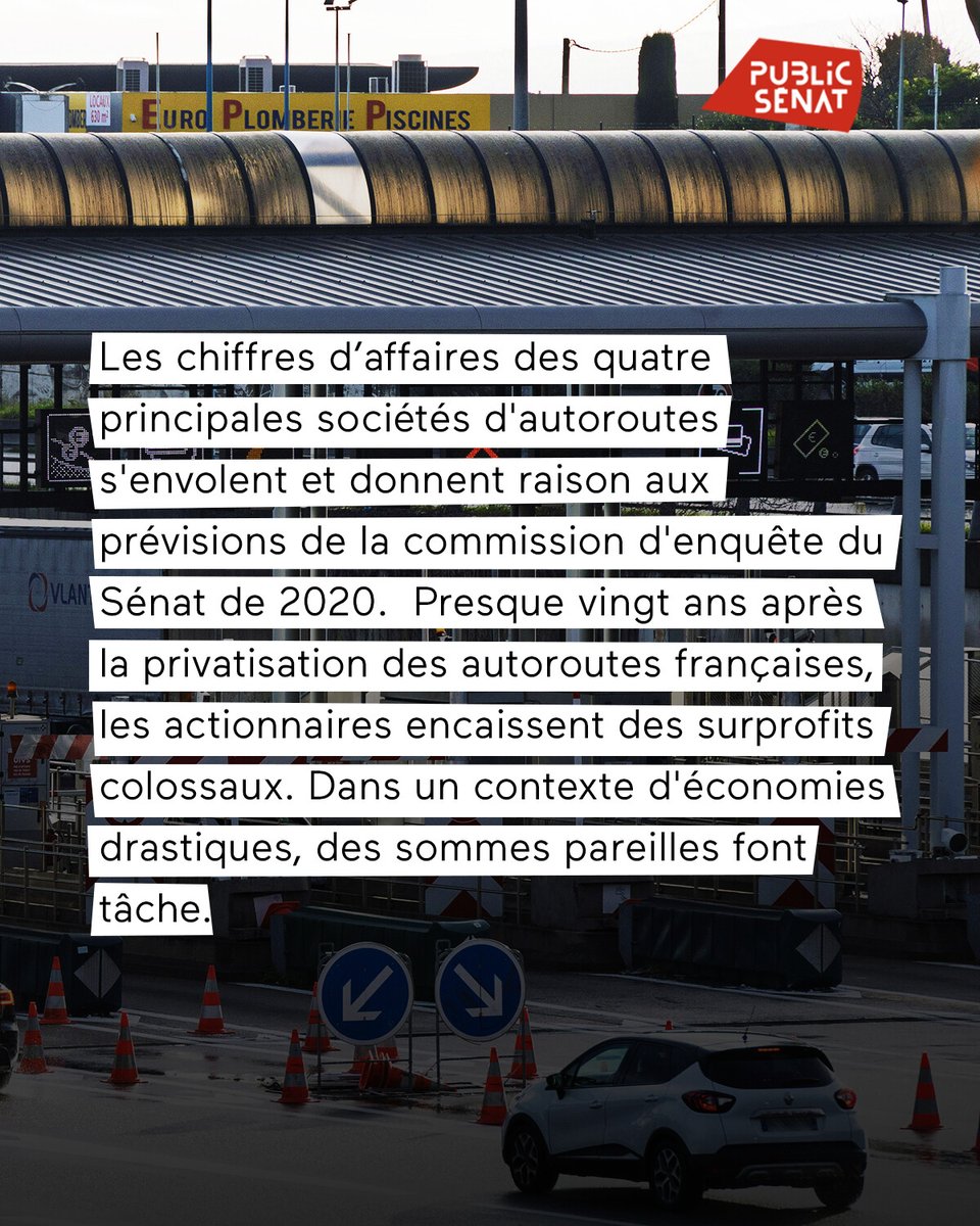 Les dividendes versés aux actionnaires des quatre principales sociétés d’autoroutes devraient atteindre 76 milliards d’euros d’ici à 2036. 

➡️ go.publicsenat.fr/D7S