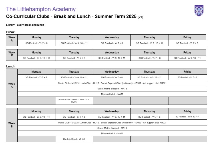We have a lot of co-curricular activities taking place this term.
All students are welcome to come along and join us!