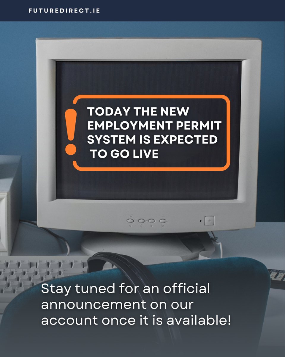FutureDirect_ie's tweet image. 📢 Important Update:
The new Employment Permit system is expected to go live today. Stay tuned as we will announce it here as soon as it’s available.
#EmploymentPermit #OfficialUpdate #WorkPermit #irelandtravel #ireland #irelandupdate #Jobs #Careers #Employment #WorkAbroad