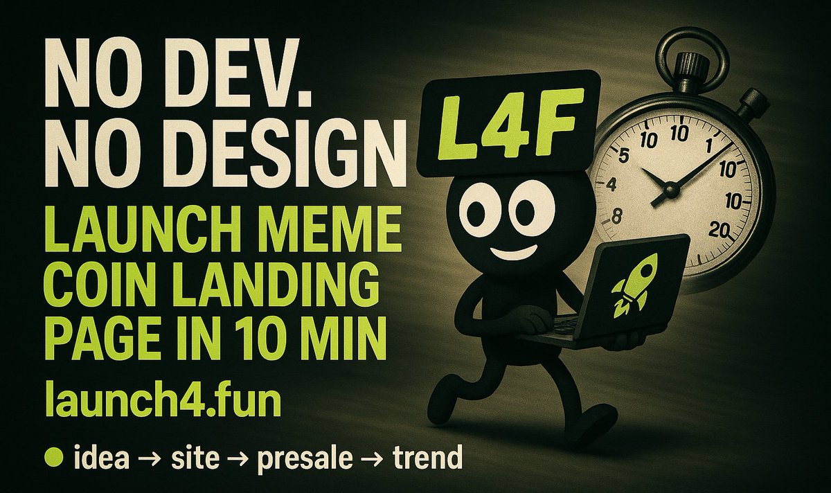 launch4fun's tweet photo. 1/
No dev?
No design?
Still want to launch your meme coin?

Here’s how to build a landing page in 10 mins using https://t.co/laRtj0CxIe: https://t.co/qh1x3H7Yec
