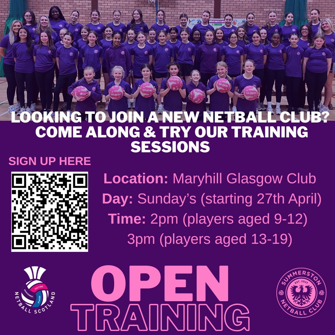 Alison Murray (@asgcleveden) on Twitter photo Summerston Netball Club are holding open sessions for new players.Sign up via the QR code or click this link forms.gle/Mhtu5f5G5HDQge…
<a href="/SummerstonNC/">Summerston Netball Club</a> <a href="/ClevedenSec42/">Cleveden Secondary School</a> <a href="/CadderPrimary/">Cadder Primary</a> <a href="/HighparkPS/">Highpark Primary & LCR</a> <a href="/Caldercuilt/">Caldercuilt Primary School & Nursery Class</a> <a href="/stcuthbertsglas/">St Cuthbert's RC PS Primary</a> <a href="/KelvindalePS/">Kelvindale Primary</a> <a href="/DunardPSandNC/">Dunard Primary School and Nursery Class</a> <a href="/PrimaryParkview/">Parkview Primary</a> Summerston Netball Club are holding open sessions for new players.Sign up via the QR code or click this link forms.gle/Mhtu5f5G5HDQge…
<a href="/SummerstonNC/">Summerston Netball Club</a> <a href="/ClevedenSec42/">Cleveden Secondary School</a> <a href="/CadderPrimary/">Cadder Primary</a> <a href="/HighparkPS/">Highpark Primary & LCR</a> <a href="/Caldercuilt/">Caldercuilt Primary School & Nursery Class</a> <a href="/stcuthbertsglas/">St Cuthbert's RC PS Primary</a> <a href="/KelvindalePS/">Kelvindale Primary</a> <a href="/DunardPSandNC/">Dunard Primary School and Nursery Class</a> <a href="/PrimaryParkview/">Parkview Primary</a>