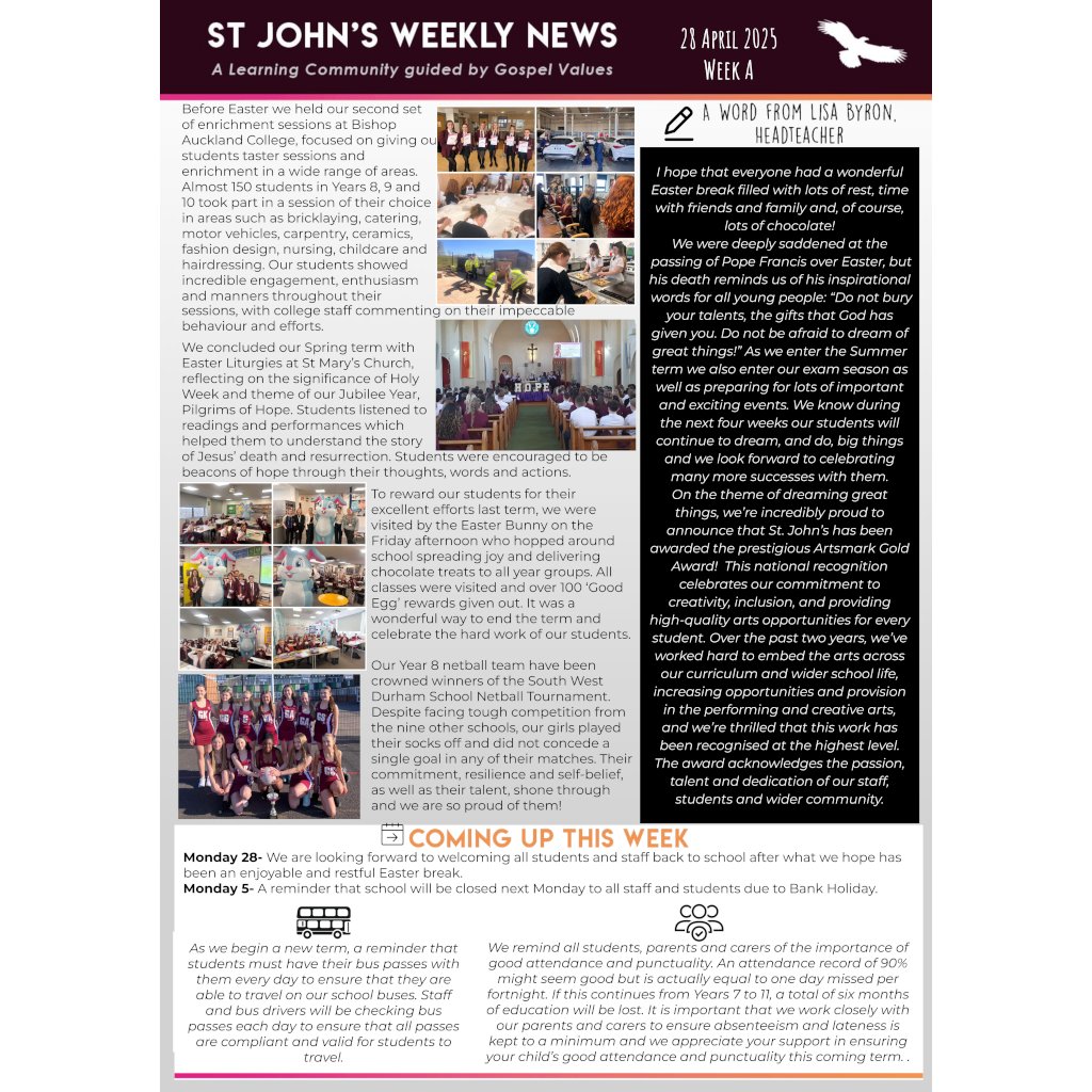 St John's Weekly News - 28 April 2025
stjohns.bhcet.org.uk/news/2025-04-2…