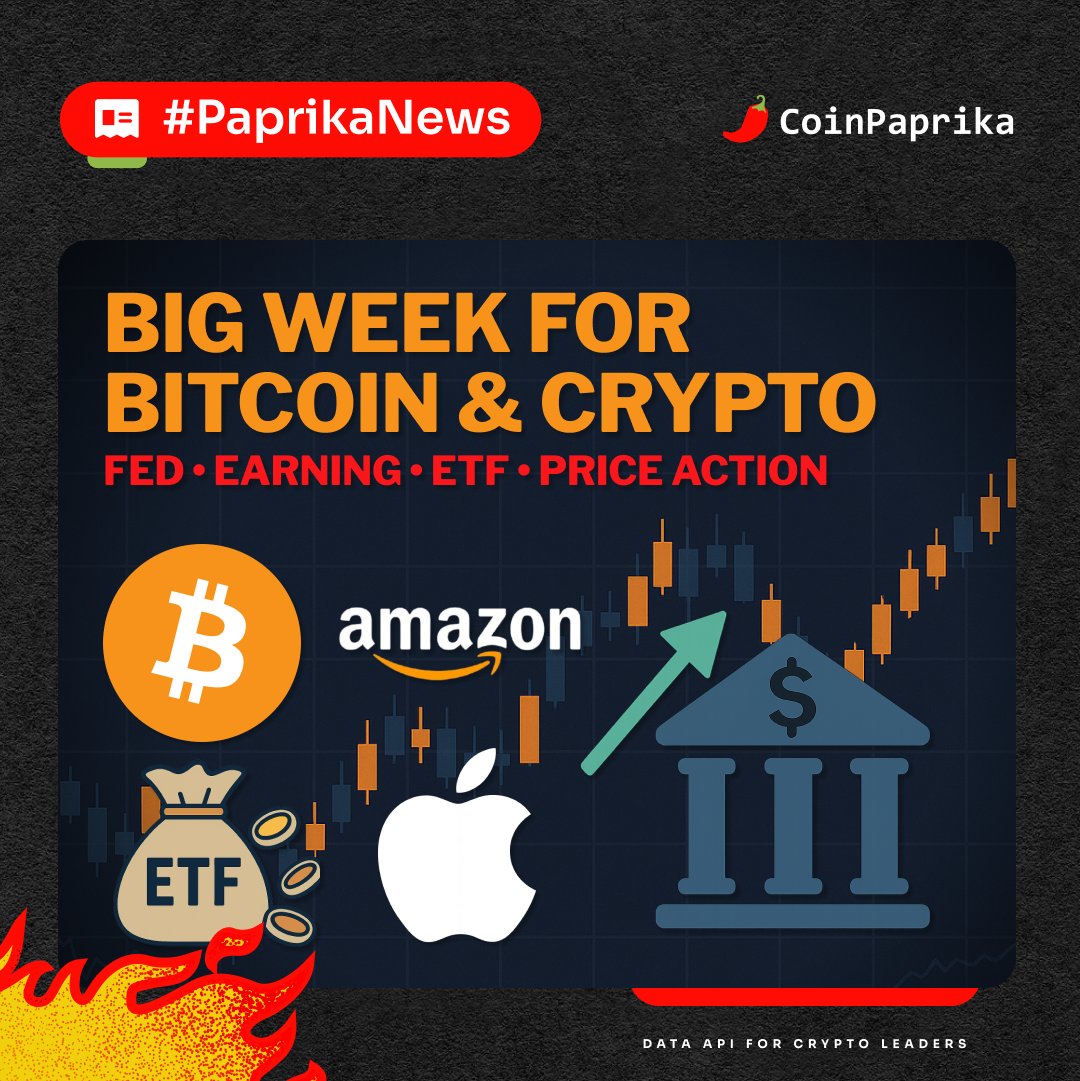 PaprikaNews 🌶️ Big Week for #Bitcoin & #Crypto: ETFs, FED, Earnings 🚀