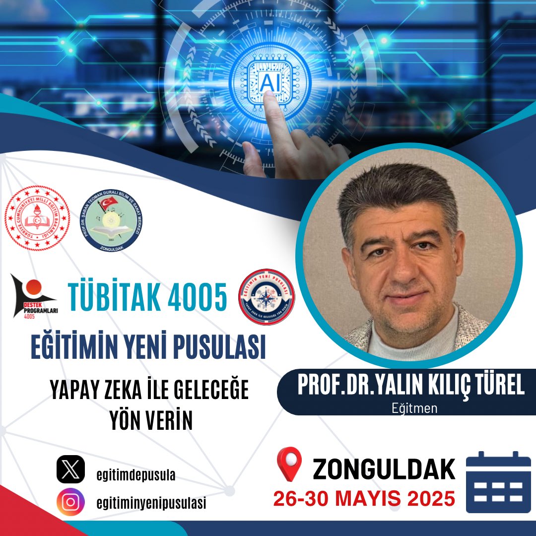 ✨ PROJE EĞİTMENİMİZ ✨                                                 Prof. Dr. YALIN KILIÇ TÜREL                                                Elazığ Üniversitesi Eğitim Fakültesi Bilgisayar ve Öğretim Teknolojileri Eğitimi <a href="/zonguldakbilsem/">Zonguldak Prof. Dr. Şaban Teoman Duralı  Bilsem</a> <a href="/ZonguldakMEM/">Zonguldak İl Millî Eğitim Müdürlüğü</a> <a href="/Tubitak/">TÜBİTAK</a> <a href="/Mhtpz83/">Mehtap Öz</a>