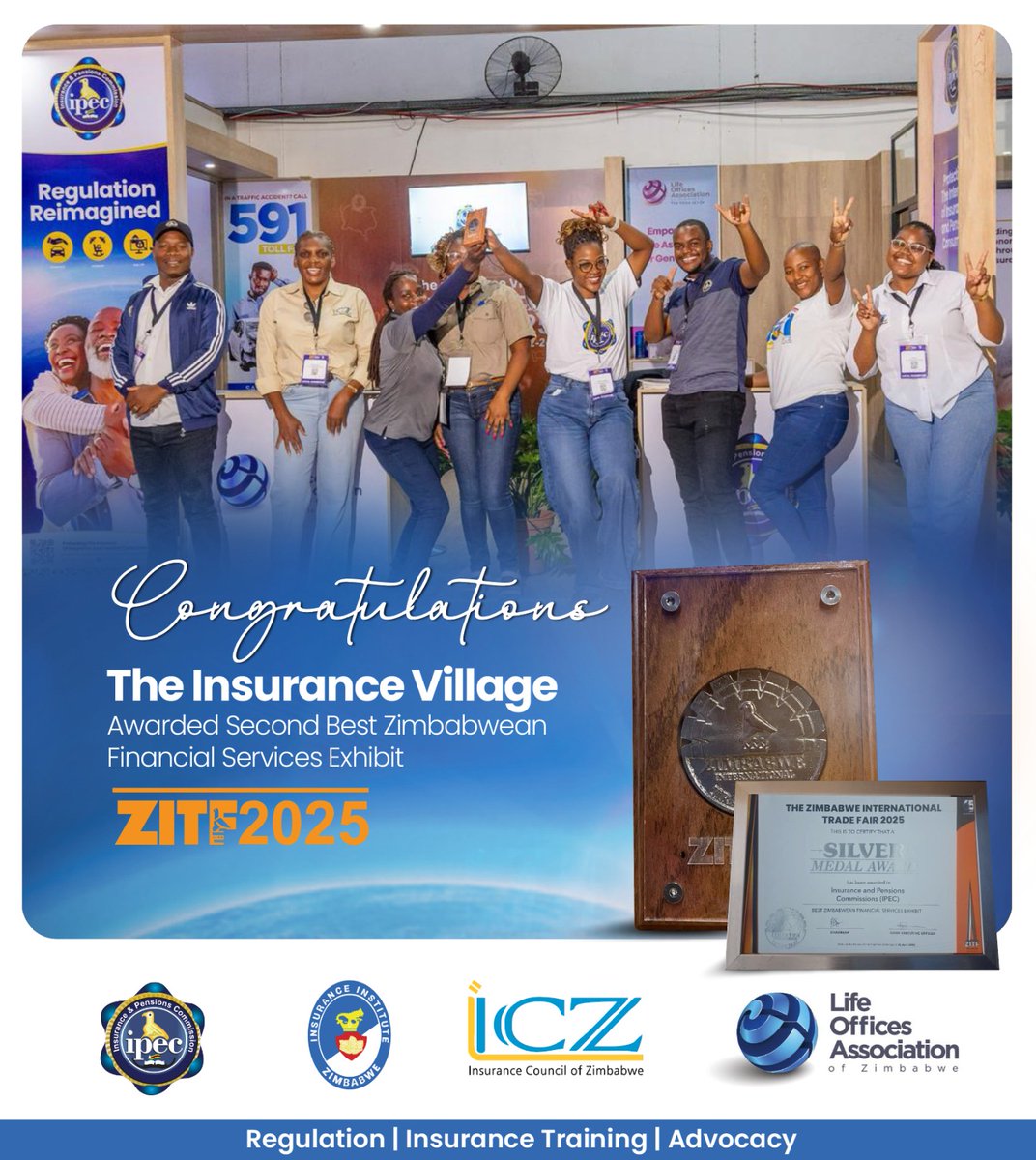 IPEC (@ipeczw) on Twitter photo 🏆Celebrating Excellence at ZITF 2025! 🏆
We are thrilled to share that our Insurance Village exhibition stand at the Zimbabwe International Trade Fair (ZITF) was awarded Second Best Zimbabwean Financial Services Exhibit!
This milestone would not have been possible without the 🏆Celebrating Excellence at ZITF 2025! 🏆
We are thrilled to share that our Insurance Village exhibition stand at the Zimbabwe International Trade Fair (ZITF) was awarded Second Best Zimbabwean Financial Services Exhibit!
This milestone would not have been possible without the