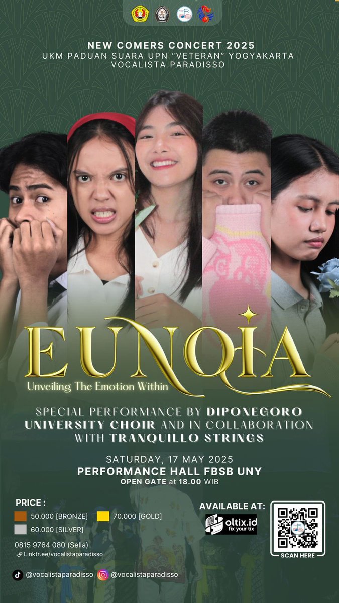 [CONCERT COLLABORATION WITH VOCALISTA PARADISSO]

We are thrilled to announce that Diponegoro University Choir is invited to EUNOIA Concert 2025 by <a href="/PsmVP_UPN/">Vocalista Paradisso</a> as a special performer.

Be sure to grab your tickets by scanning the barcode on the poster below!

#DUCxVP
#EUNOIA2025