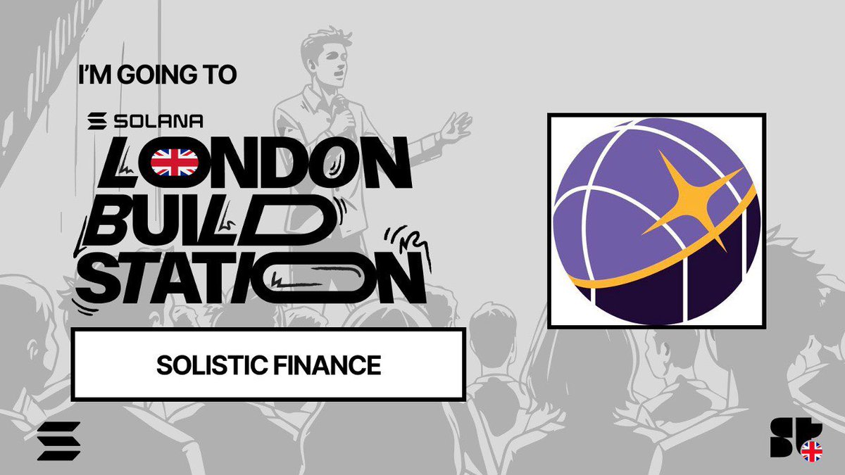 Thrilled to share that Solistic Finance will be joining <a href="/SuperteamUK/">Superteam UK</a>’s London BuildStation and building at @Solana’s Breakout Hackathon, powered by @Colosseum.