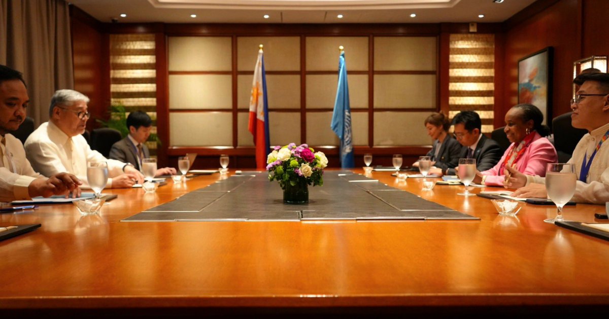 Enrique A. Manalo 🇵🇭 (@secmanalo) on Twitter photo I am pleased to exchange views with USG <a href="/HaoliangXu/">Haoliang Xu</a> and DDG <a href="/FatouYay/">Fatou Haidara</a> on strengthening new generation partnerships between the Philippines 🇵🇭 and the <a href="/UN/">United Nations</a> 🇺🇳, grounded in shared goals for sustainable and inclusive development.
<a href="/UNDP/">UN Development</a> <a href="/UNIDO/">UNIDO</a> #MICsConference2025 I am pleased to exchange views with USG <a href="/HaoliangXu/">Haoliang Xu</a> and DDG <a href="/FatouYay/">Fatou Haidara</a> on strengthening new generation partnerships between the Philippines 🇵🇭 and the <a href="/UN/">United Nations</a> 🇺🇳, grounded in shared goals for sustainable and inclusive development.
<a href="/UNDP/">UN Development</a> <a href="/UNIDO/">UNIDO</a> #MICsConference2025