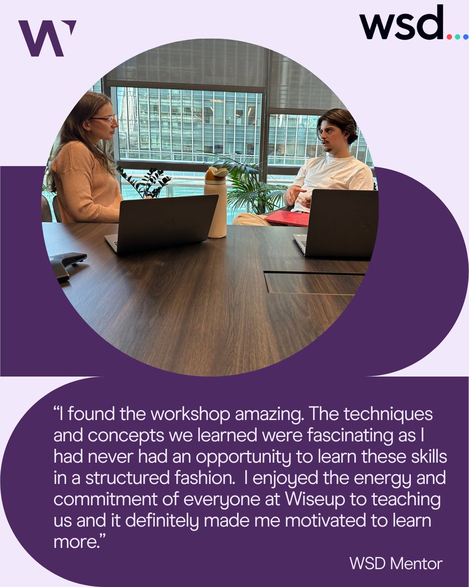 Partner spotlight series: WSD

Known for innovation in fintech, WSD are applying that same forward-thinking mindset to mentoring the next generation.

Over the next few months, 10 of their mentors will be mentoring students from Harris Academy Bermondsey. Stay tuned for updates!