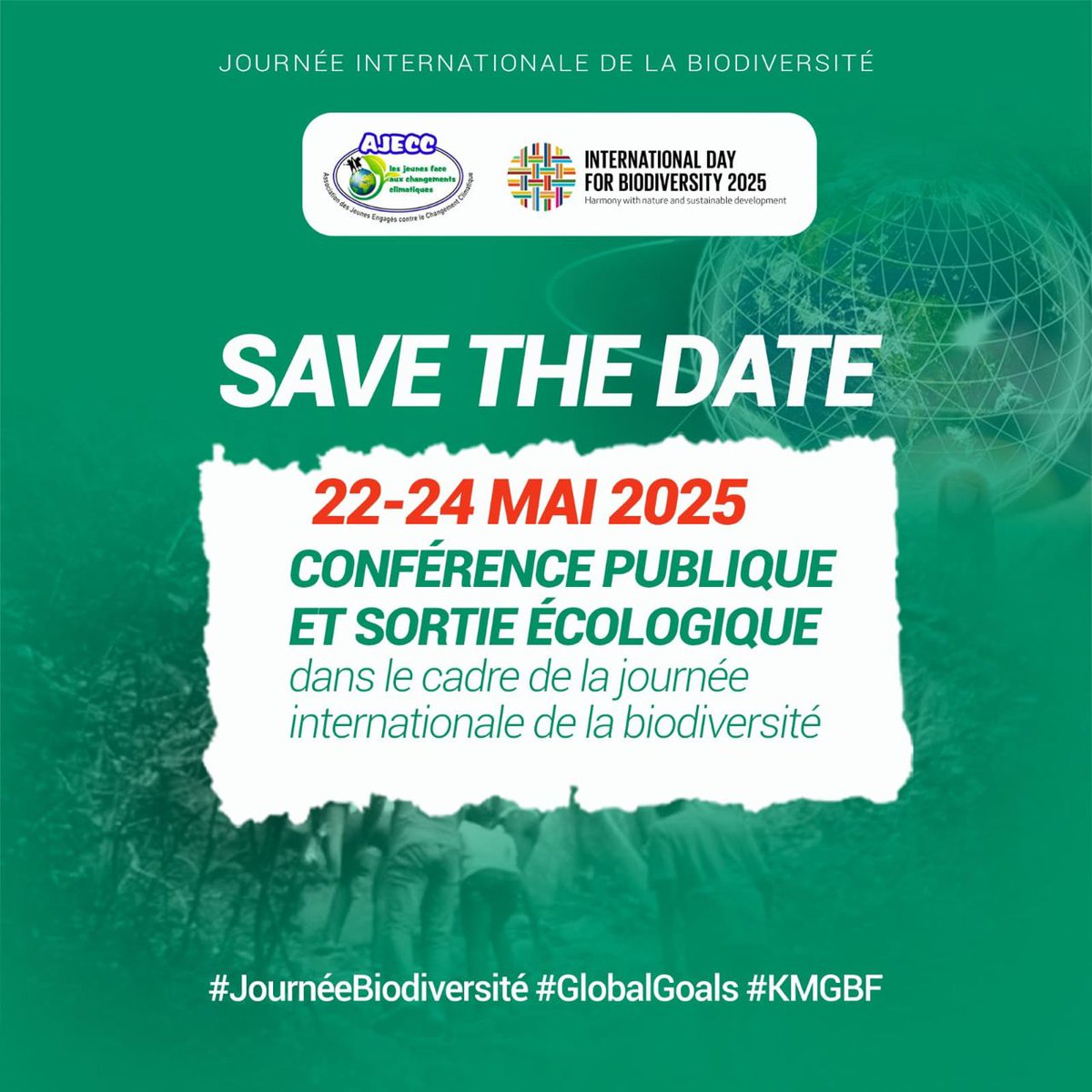À l’occasion de la Journée Internationale de la Biodiversité, ns vous donnons rdv du 22-24 mai 2025 pour une conférence publique suivie d’une sortie écologique.
Une belle opportunité pr apprendre, échanger et agir ensemble en faveur de la biodiversité
#JournéeBiodiversité  #KMGBF