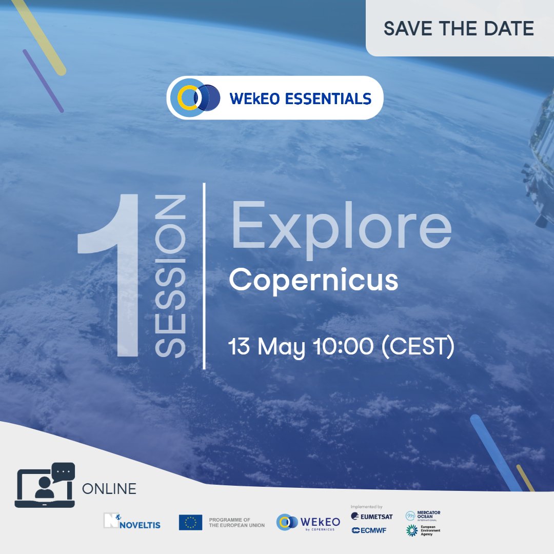 📌WEkEO Essentials Webinar series Session Highlight – #1: Explore Copernicus

🛰️ Get ready to start exploring Earth Observation data related to atmosphere, climate, land, and ocean!

In the first session of the webinar series you will learn how to use WEkEO's data catalogue and