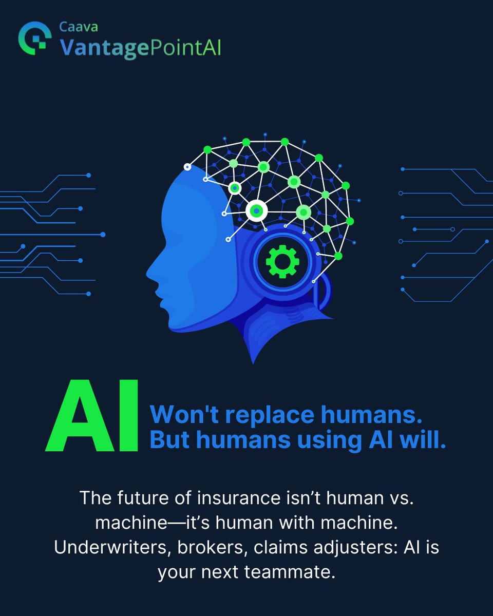 𝗛𝗮𝗽𝗽𝘆 𝗡𝗲𝘄 𝗪𝗲𝗲𝗸! 🚀
The future isn’t humans vs machines — it's humans with machines.
Think bigger, move faster, work smarter with AI as your teammate.
🔹 Underwriters, brokers, claims adjusters — your power tool is here.
#MondayMotivation #CVPAI