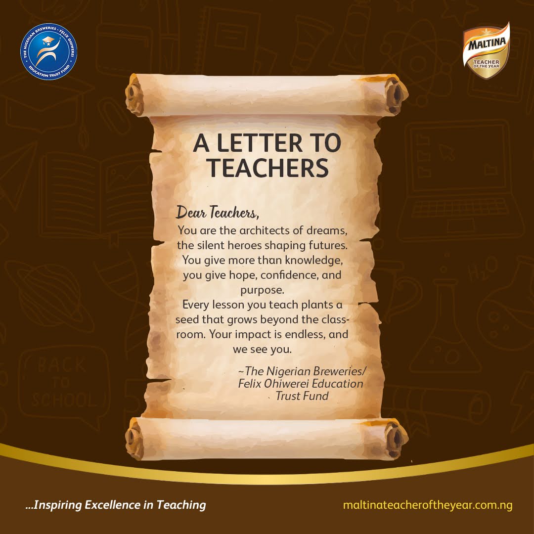 Some lessons stay with us forever, not just from books, but from the teachers who believed in us.

To them we say thank you and we appreciate you.

Now, it’s your turn! If you could write a letter to your teacher, what will you write?

#MTOTY
#MaltinaTeacherOfTheYear