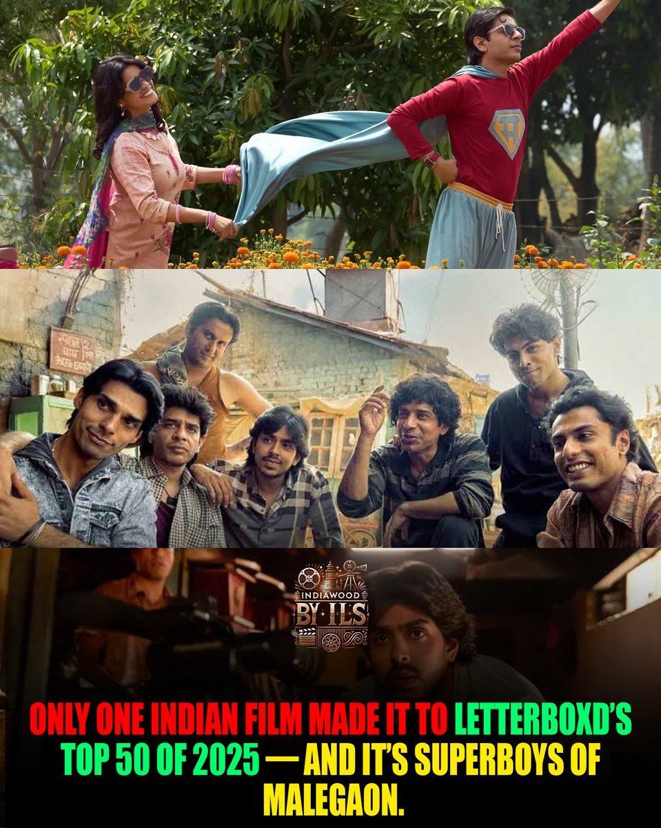 Superboys of Malegaon stuns the world, ranking #22 on Letterboxd’s Top 50 of 2025 — the only Indian film to make the list. Reema Kagti’s heartfelt underdog story beats out big-budget giants with pure soul and creativity.