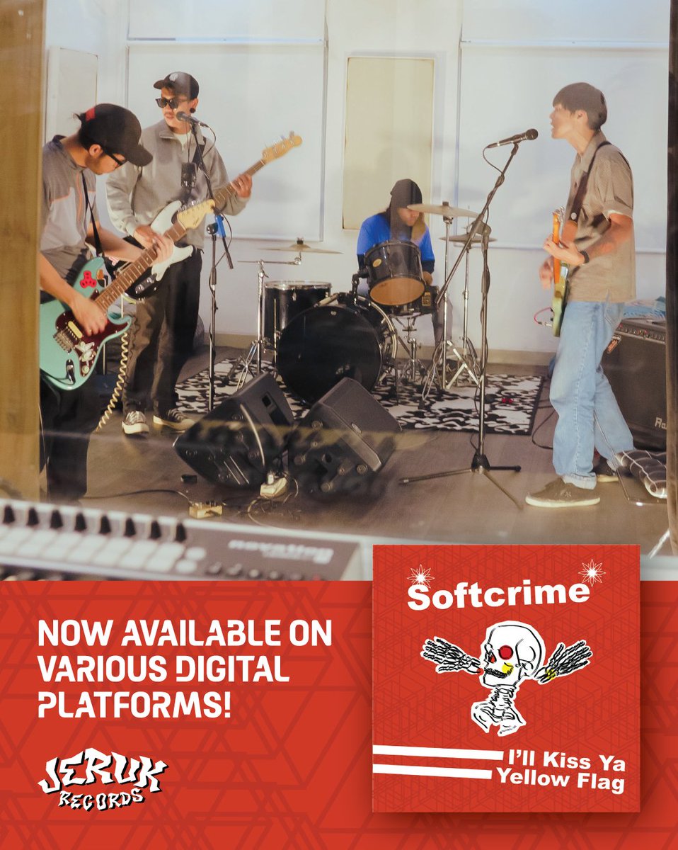 Juosss!!! It's On!! SOFTCRIME! maxi-single! Streams everywhere link in bio.

Proudly and joyfully, we present our maxi-single "I'll Kiss Ya" and "Yellow Flag", as the soundtrack for the two poles of your life: encounters and farewells.
💥💥💥
.
.
#OutNow
#JR013
#JerukRecords