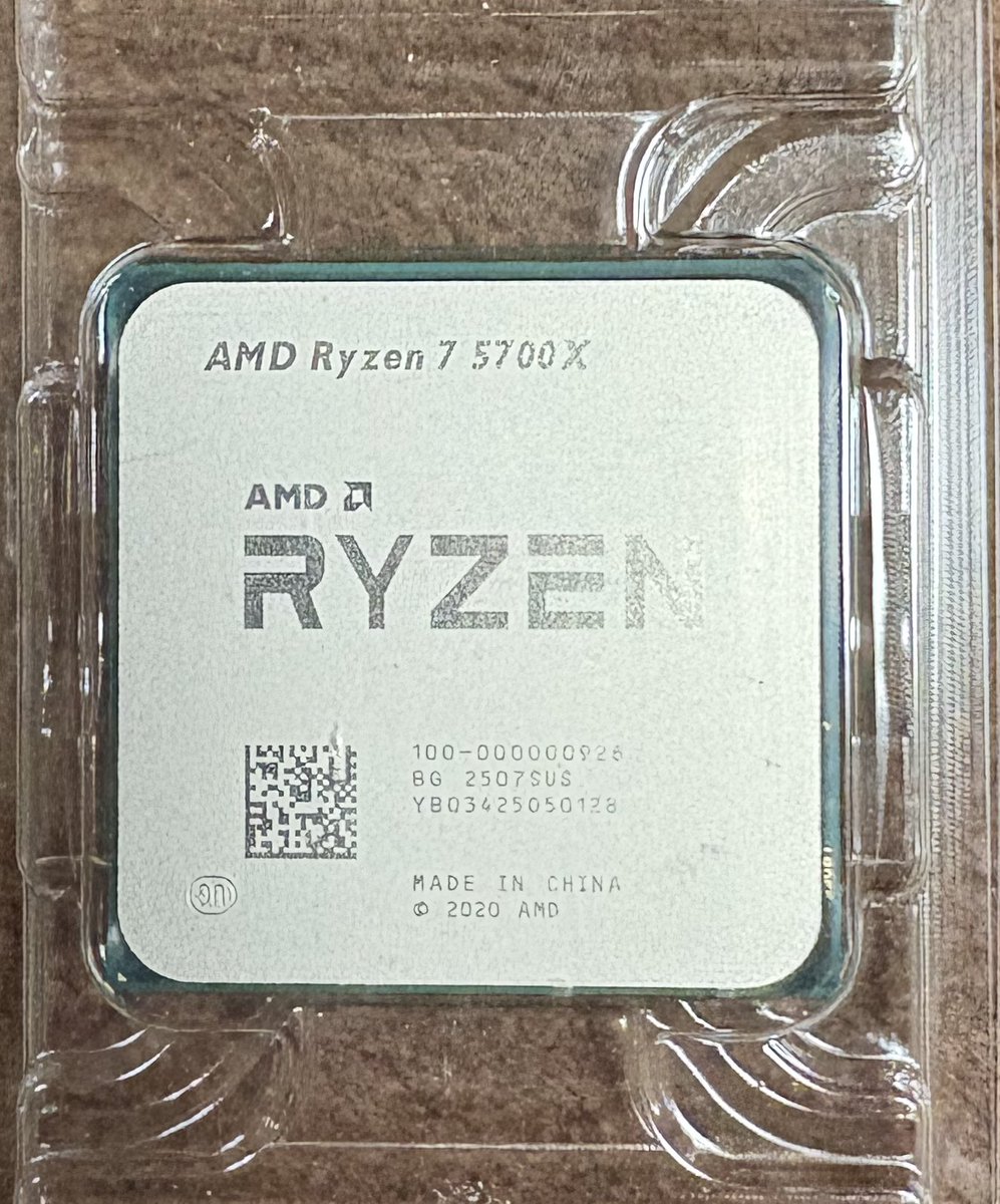 syabajun's tweet photo. アリエクでRyzen 7 5700X（新品）を13491円で買った。これからホンモノかどうか確認する https://t.co/CxA4hZ0Vcx