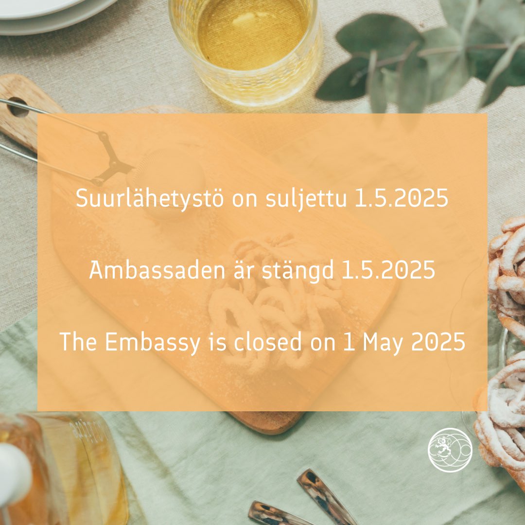 🌻 Suurlähetystö on suljettu 1.5.2025. 

Hätätapauksessa ota yhteyttä ulkoministeriön päivystykseen: 
puh. +358 9 1605 5555, 
tai sähköpostitse paivystys.um@gov.fi

📷: Visit Finland