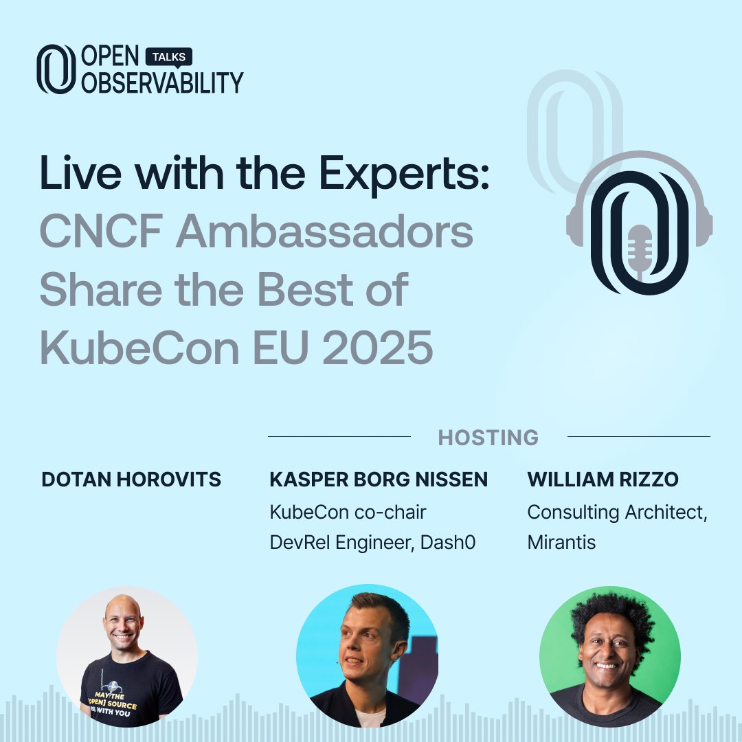 π³ππππ π·πππππππ βοΈ Open Source Summit (@horovits) on Twitter photo Have you missed #KubeConEU in London this month? I've got you covered!
Check out the #KubeCon recap, based on my @openobserv live stream with
<a href="/CNCFAmbassadors/">CNCF Ambassadors</a> <a href="/phennex/">Kasper Borg Nissen π¦</a> and William Rizzo
π medium.com/p/740258a5fa46
<a href="/dash0hq/">Dash0</a> <a href="/MirantisIT/">Mirantis</a> <a href="/KubeCon_/">Kubecon_</a> <a href="/CloudNativeFdn/">CNCF</a> <a href="/KubernetesDays/">KCDs by CNCF</a> Have you missed #KubeConEU in London this month? I've got you covered!
Check out the #KubeCon recap, based on my @openobserv live stream with
<a href="/CNCFAmbassadors/">CNCF Ambassadors</a> <a href="/phennex/">Kasper Borg Nissen π¦</a> and William Rizzo
π medium.com/p/740258a5fa46
<a href="/dash0hq/">Dash0</a> <a href="/MirantisIT/">Mirantis</a> <a href="/KubeCon_/">Kubecon_</a> <a href="/CloudNativeFdn/">CNCF</a> <a href="/KubernetesDays/">KCDs by CNCF</a>