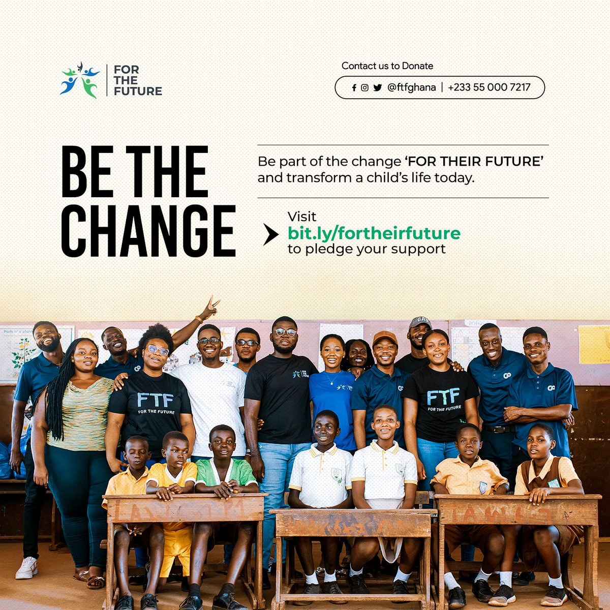 FTFGhana's tweet image. 🔗 Be the change &apos;For Their Future&apos;. Kindly visit  bit.ly/fortheirfuture to pledge your support today and help us create a world where every child has the chance to succeed.

#ForTheirFuture #ChangeMakers #EducationForAll #GhanaRising