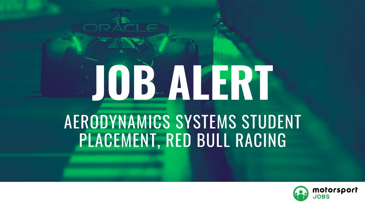 Aero Systems Student Placement <a href="/redbullracing/">Oracle Red Bull Racing</a>

Apply 🔗  motorsportjobs.com/en/job/aerodyn…

#motorsportjobs #motorsport #jobs #jobalert #jobsinmotorsport #HowtogetajobinF1 #workinf1 #f1jobs #jobsinf1 #F1 #f1careers #student #placement #aerodynamics #CFD #mechanical #electronics #Systems