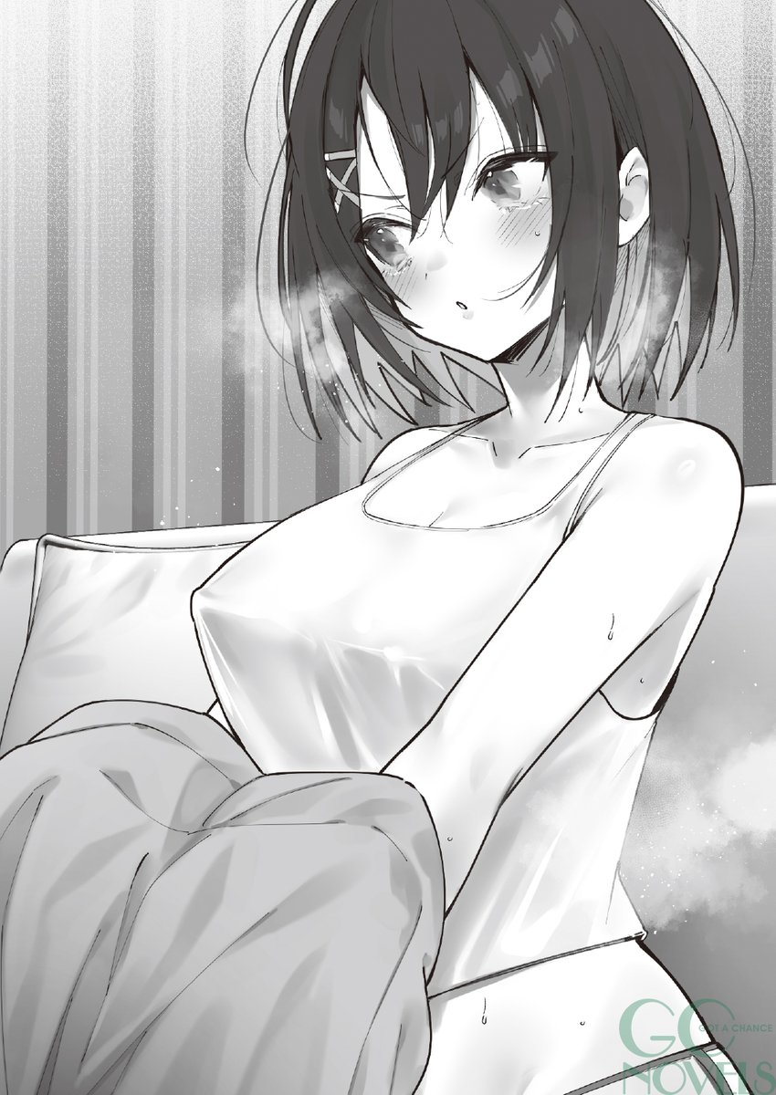 GCN文庫5月刊
『バイト先のネットカフェが、なぜかクラスの美少女たちの溜まり場になった件。』
挿絵を先行公開!

「僕の勘違いだったら、申し訳ないんだけど……もしかして、下着、着けてない?」
「着けてないわよ?」
ネカフェの個室でスポーツ少女が薄着になって……? 