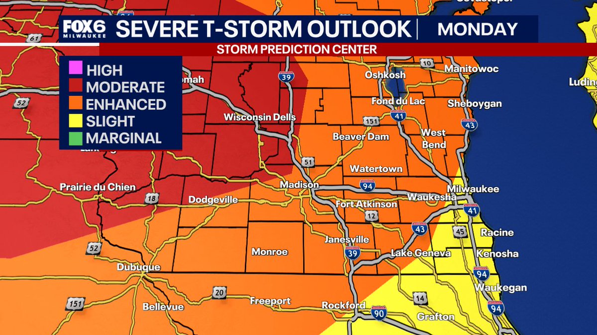 4/28 - Thunderstorms are possible today and if they form, there is a risk for severe storms across our region. Stay very weather aware today.
fox6now.com/weather -Rob
#wiwx #storms