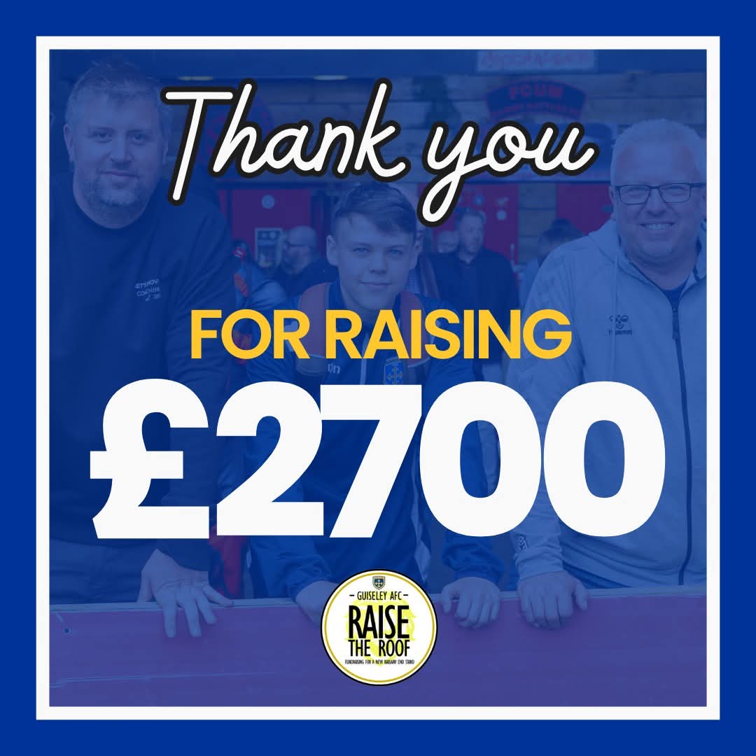 Raise The Roof Guiseley AFC (@raisegafcroof) on Twitter photo We'd like to say a big thank you for sponsoring our 40 mile walk to <a href="/FCUnitedMcr/">FC United of Manchester 🟥⬜⬛</a> raising £2,700 🙌
Wouldn't it be nice to reach the £3,000 mark? 👏
Donations can still be made here: justgiving.com/crowdfunding/r… We'd like to say a big thank you for sponsoring our 40 mile walk to <a href="/FCUnitedMcr/">FC United of Manchester 🟥⬜⬛</a> raising £2,700 🙌
Wouldn't it be nice to reach the £3,000 mark? 👏
Donations can still be made here: justgiving.com/crowdfunding/r…