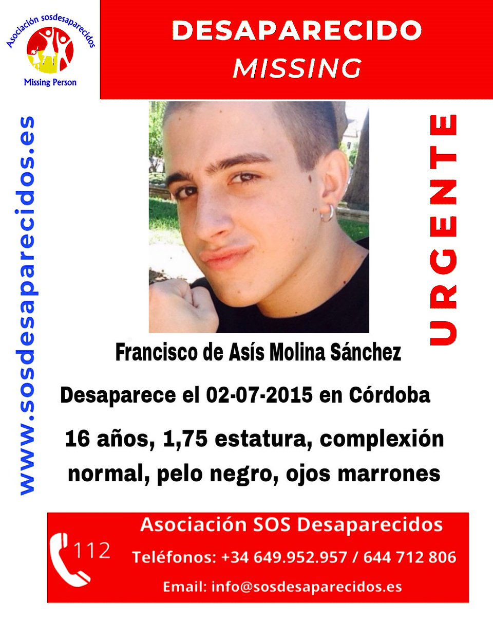 PereiraGallardo's tweet photo. APARTADO de Correos 3011 de Cordoba. Si RECUERDAS algún hecho o comentario. Tienes o recuerdas algun Whassap relacionado con PACO MOLINA #desaparecido en 07/2015 envialo urgente y ANONIMAMENTE al Apartado
#buscandoapacomolina #sosdesaparecidos #28Abr #FelizLunesATodos #MISSING https://t.co/jdnbjMriPg