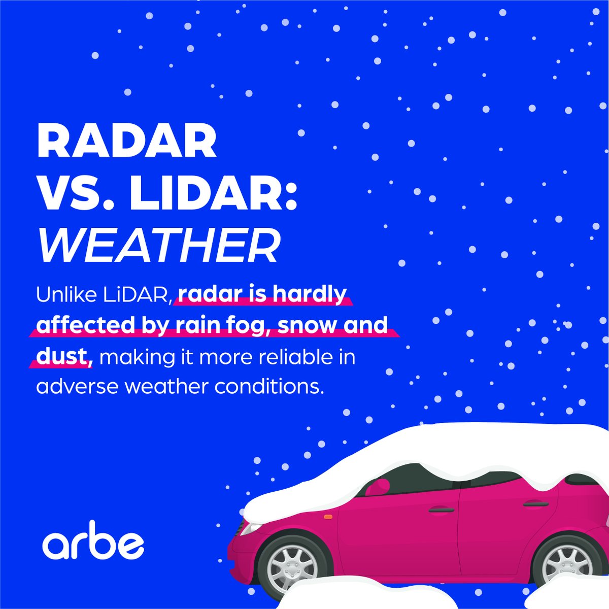 While rain, fog, and snow may leave cameras and LiDARs blind, radar "sees" through the toughest environments. Arbe’s Perception Radar maps obstacles with ultra-high resolution, and identifies hazards as small as road debris even in zero visibility.
shorturl.at/TnL4q