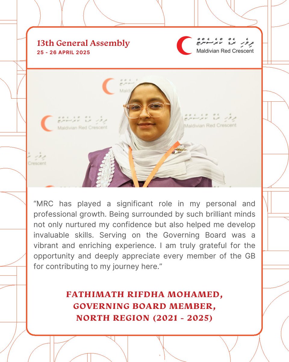 Maldivian Red Crescent (@maldivianrc) on Twitter photo <a href="/mrc_mcu/">MRC Male' City</a> <a href="/mrckfcity/">MRC Kulhudhuffushi City</a> <a href="/MRC_Addu/">MRC Addu City</a> <a href="/mrcvelidhoo/">MRC Velidhoo Unit</a> Message from Fathimath Rifdha Mohamed, former Governing Board Member – North Region, to all MRC volunteers, members and staff at the end of her term (2021 – 2025). <a href="/mrc_mcu/">MRC Male' City</a> <a href="/mrckfcity/">MRC Kulhudhuffushi City</a> <a href="/MRC_Addu/">MRC Addu City</a> <a href="/mrcvelidhoo/">MRC Velidhoo Unit</a> Message from Fathimath Rifdha Mohamed, former Governing Board Member – North Region, to all MRC volunteers, members and staff at the end of her term (2021 – 2025).