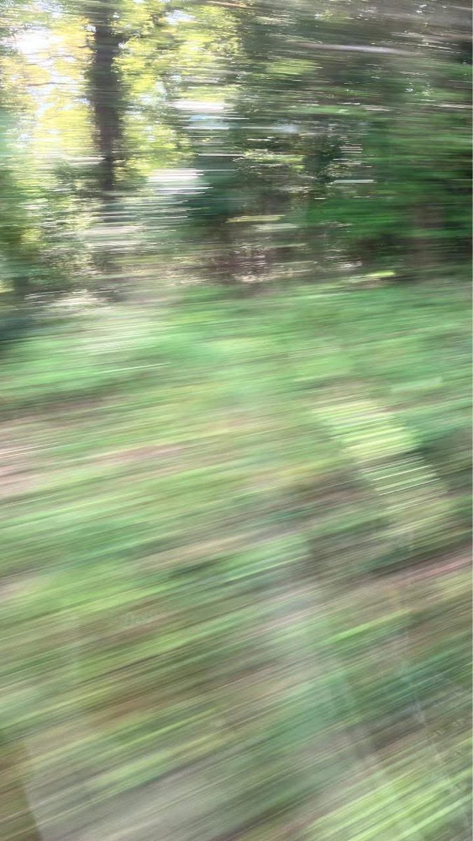 On the train to Hereford to record a poem, set to improvised music, listening to #Youth’s ambient take on Ginsberg’s Iron Horse (written travelling across America by train). A perfect confluence of mood, need and situation. All is light and blur and words rolling over sounds.