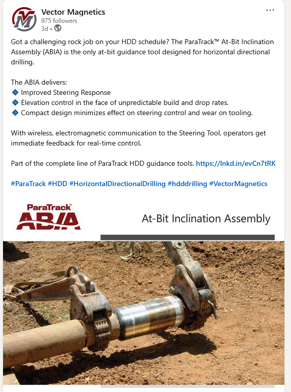 PrimeHorizontal's tweet photo. At Bit Inclination Assembly (#ABIA) sub
- Inclination at the bit now be monitored in real-time.  
- At-bit guidance tool designed for #HDD.
More info: https://t.co/z62zl8rC1P
Watch: https://t.co/uWn0Gu2xKU

#TheOriginalIntersectCompany #InnovationAndExperience #PGM #ParaTrack https://t.co/AiYN1kNW8s