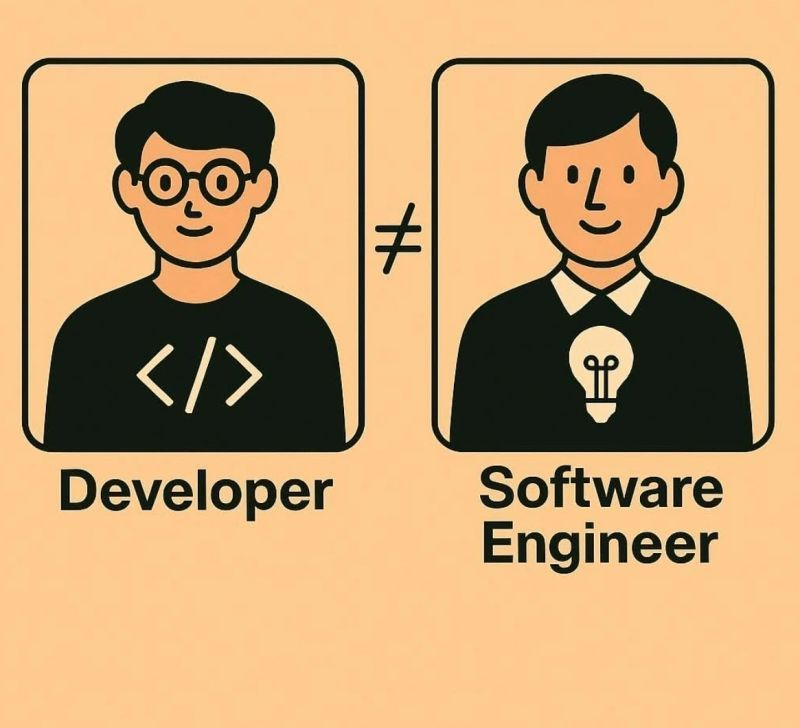 There’s a big difference between a Developer and a Software Engineer.

A Developer writes code.
A Software Engineer solves problems.

#coding #SoftwareEngineering #webdev 
#cpp #csharp #php #javascript #typescript #golang