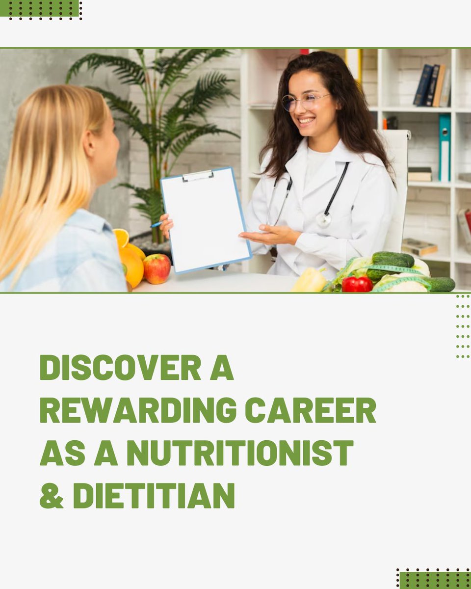 MayaJoshi10's tweet photo. Discover a Rewarding Career as a Nutritionist &amp; Dietitian 

https://t.co/gj5PaMfs61

A career as a nutritionist or dietitian offers the opportunity to make a significant impact on individuals' well-being.

#Nutritionist #HealthCareer #DietaryGuidance https://t.co/q81n7QxTuI