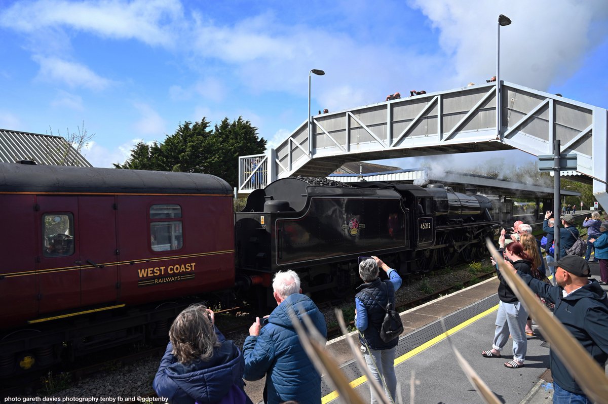 Gareth Davies Photography Tenby (@gdptenby) on Twitter photo On a sunny Sunday afternoon the historic LMS Black Five steam locomotive pulled into Tenby Railway station. This train was built in 1935 with now only 18 Black Five preserved
Photos for editorial/press publication
<a href="/railadvent/">RailAdvent</a>
<a href="/GDPTenby/">Gareth Davies Photography Tenby</a> photos On a sunny Sunday afternoon the historic LMS Black Five steam locomotive pulled into Tenby Railway station. This train was built in 1935 with now only 18 Black Five preserved
Photos for editorial/press publication
<a href="/railadvent/">RailAdvent</a>
<a href="/GDPTenby/">Gareth Davies Photography Tenby</a> photos