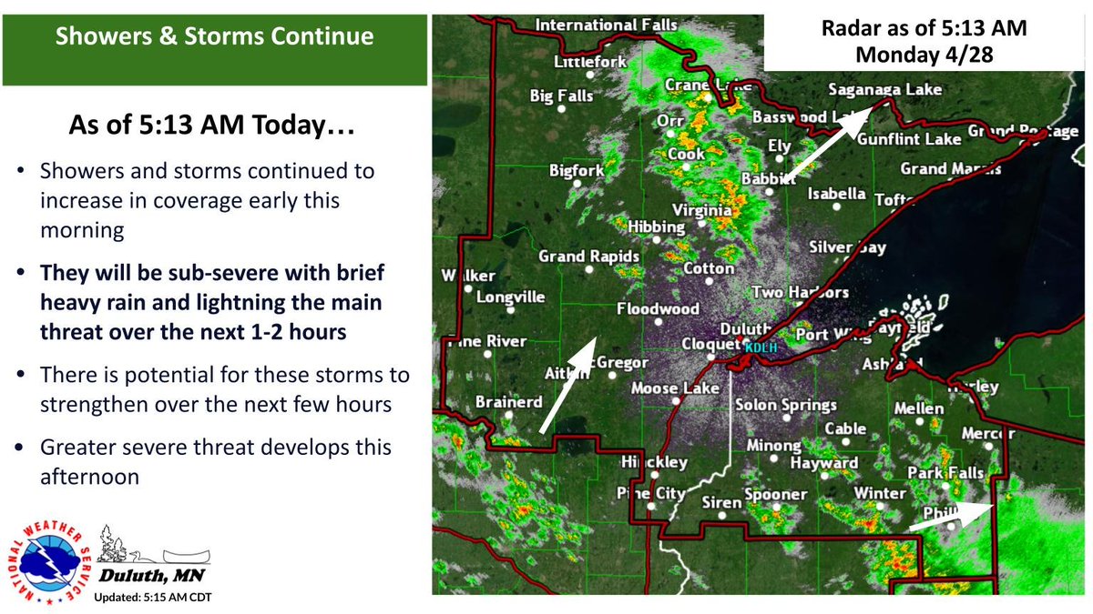 Showers and thunderstorms were increasing in coverage across the Northland early this morning. Most of this initial activity will be sub-severe with brief heavy rain and lightning the main threats from any storms. Storms may strengthen over the next few hours.