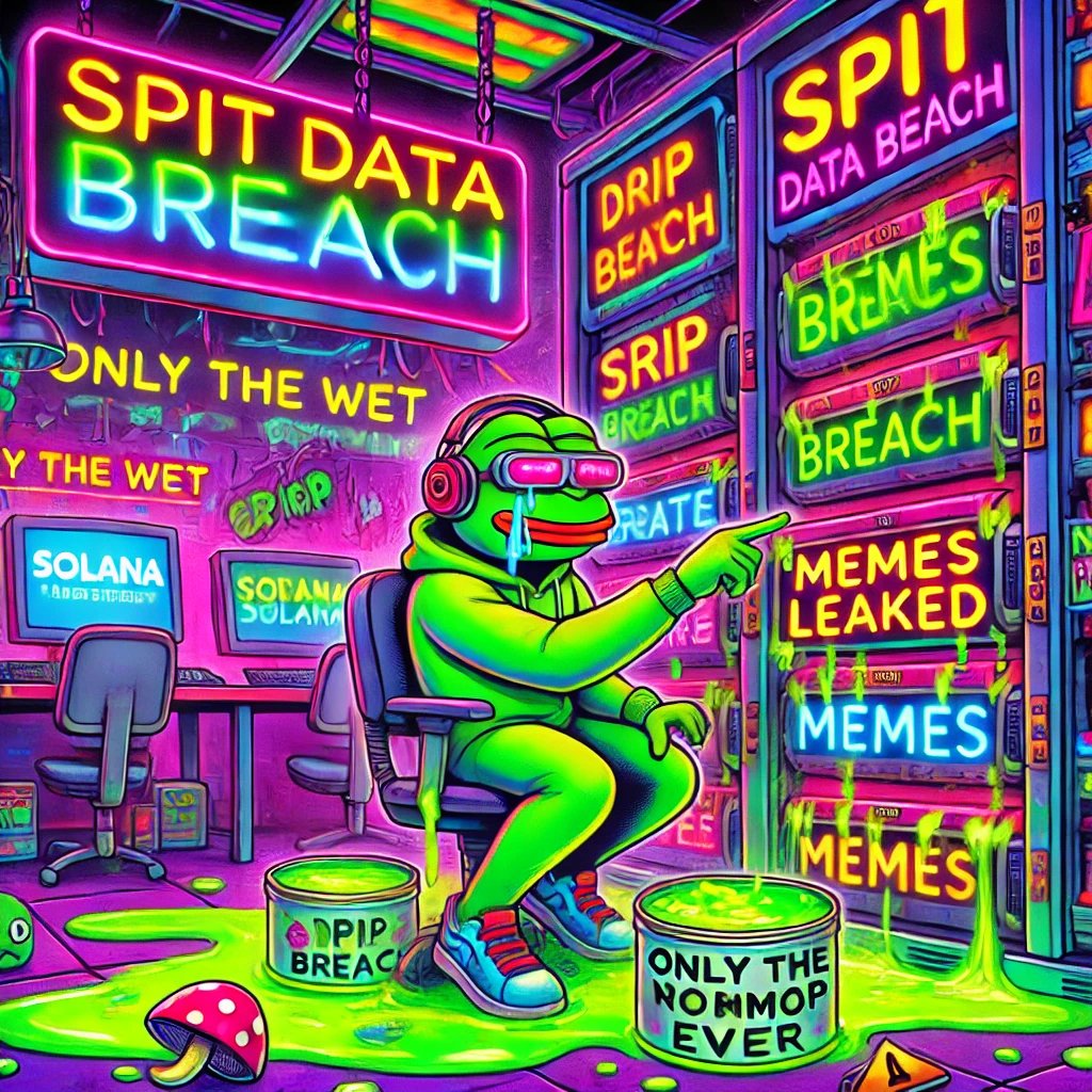 Spitmeme_coin's tweet photo. The $SPIT vault was breached.

Memes leaked. Drip everywhere.

The network may never recover.

#SPIT #DataLeak #MemeBreach #SPITArmy #OnlyTheWetSurvive #SlimeOps #PumpFun https://t.co/74TnelnKMc