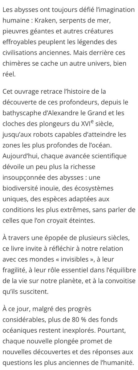 À paraître chez <a href="/ArkheEditions/">Arkhê</a> 

« Histoire des Abysses. De l’antiquité à nos jours » par Catherine Vadon :
arkhe-editions.com/livre/histoire…