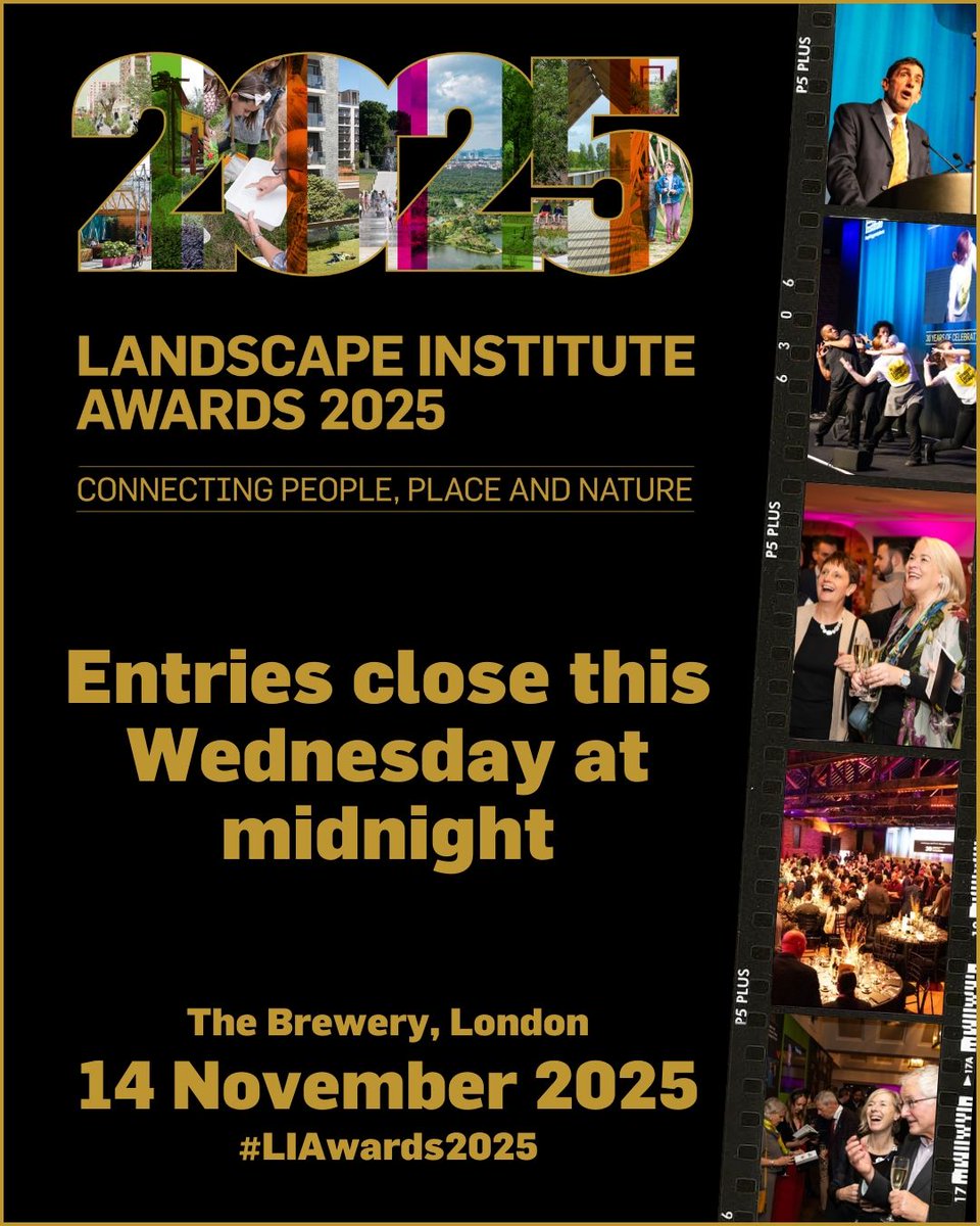 🏆 Ready to show the world what makes your work exceptional? Entries for the Landscape Institute Awards 2025 close at midnight on 30 April!
⏳ Don't miss out. Submit your project now! buff.ly/fZzEw0p 

#LIAwards2025 #landscapearchitecture #landscapeawards