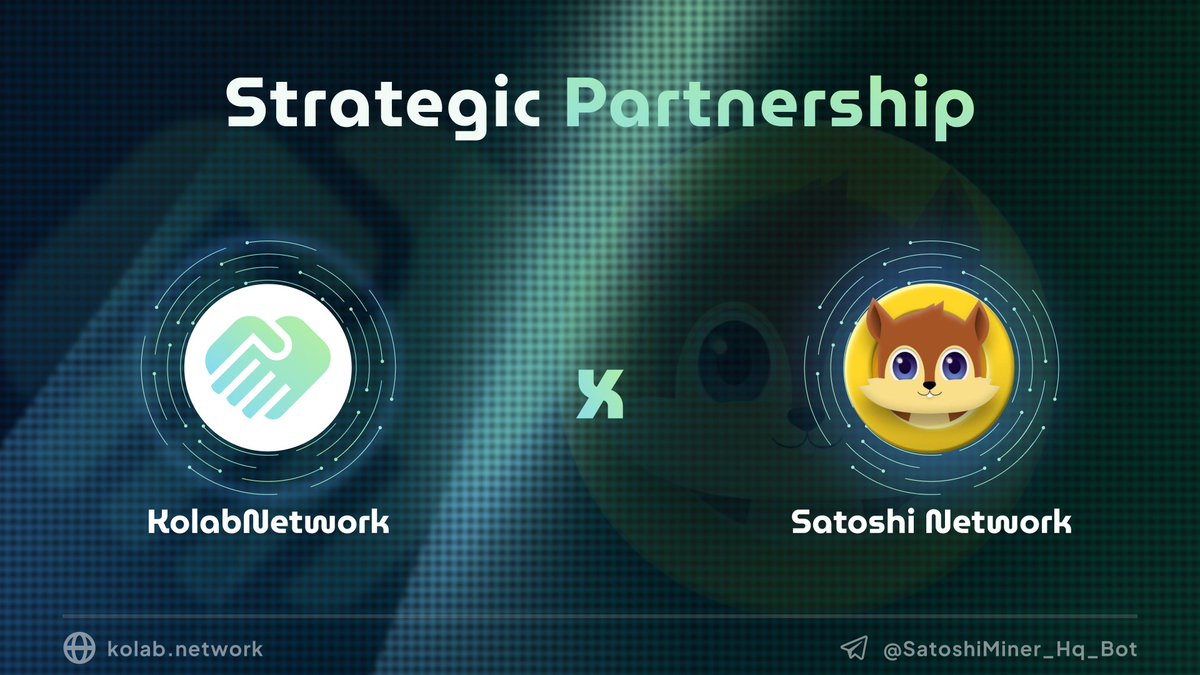 Kolab Network (@kolab_network) on Twitter photo ๐ Kolab Network x Satoshi Network: Where Gaming Meets DeFi Rewards ๐ฎ๐
Weโre excited to announce a groundbreaking collaboration between Kolab Network and <a href="/SatoshiNetwork_/">Satoshi Network | by Onstack</a> โ the platform thatโs redefining decentralized finance by blending gaming and DeFi into one seamless, ๐ Kolab Network x Satoshi Network: Where Gaming Meets DeFi Rewards ๐ฎ๐
Weโre excited to announce a groundbreaking collaboration between Kolab Network and <a href="/SatoshiNetwork_/">Satoshi Network | by Onstack</a> โ the platform thatโs redefining decentralized finance by blending gaming and DeFi into one seamless,