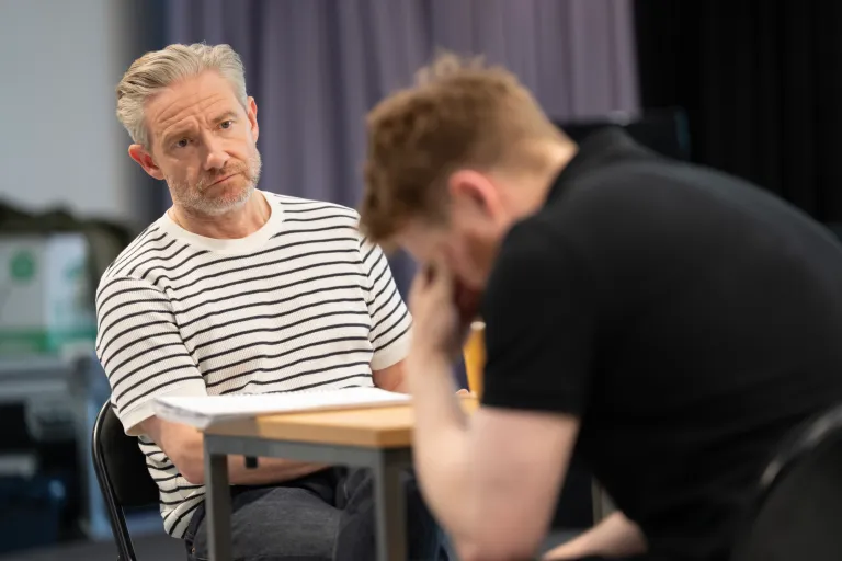 Martin Freeman and Jack Lowden in rehearsals for The Fifth Step in the West End – photos released whatsonstage.com/news/martin-fr…
