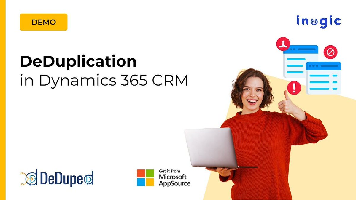 inogic's tweet image. Data DeDuplication in #Dynamics365 CRM - Detect, Merge &amp;amp; Prevent duplicates with DeDupeD!

bit.ly/3SiIZRX

#deduplication #dataduplication #duplicaterecord #msdyn365 #dynamics365crm
